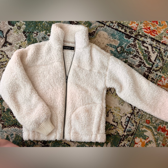 Abercrombie & Fitch Full-Zip Sherpa Fleece Jacket - Picture 1 of 1